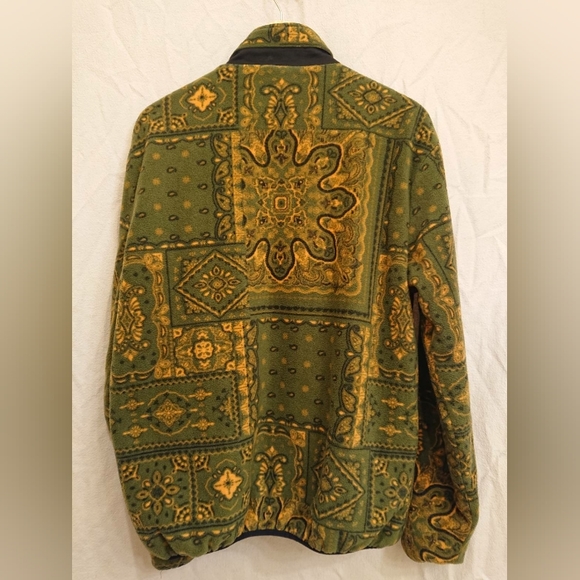 Vintage Quilted Fleece Unique Bohemian Floral Pattern Synchilla Style Fleece - Picture 2 of 4